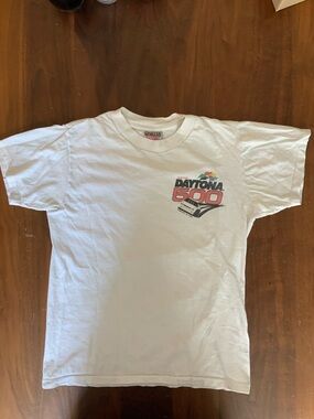 Oneita Boys Daytona 500 Short Sleeve Graphic Tee in White